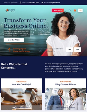 Website for Flinze Digital Technology